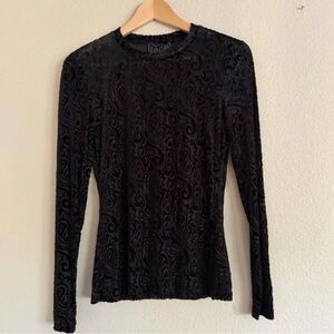 S Johnny Was Black Patterned Long Sleeve Top